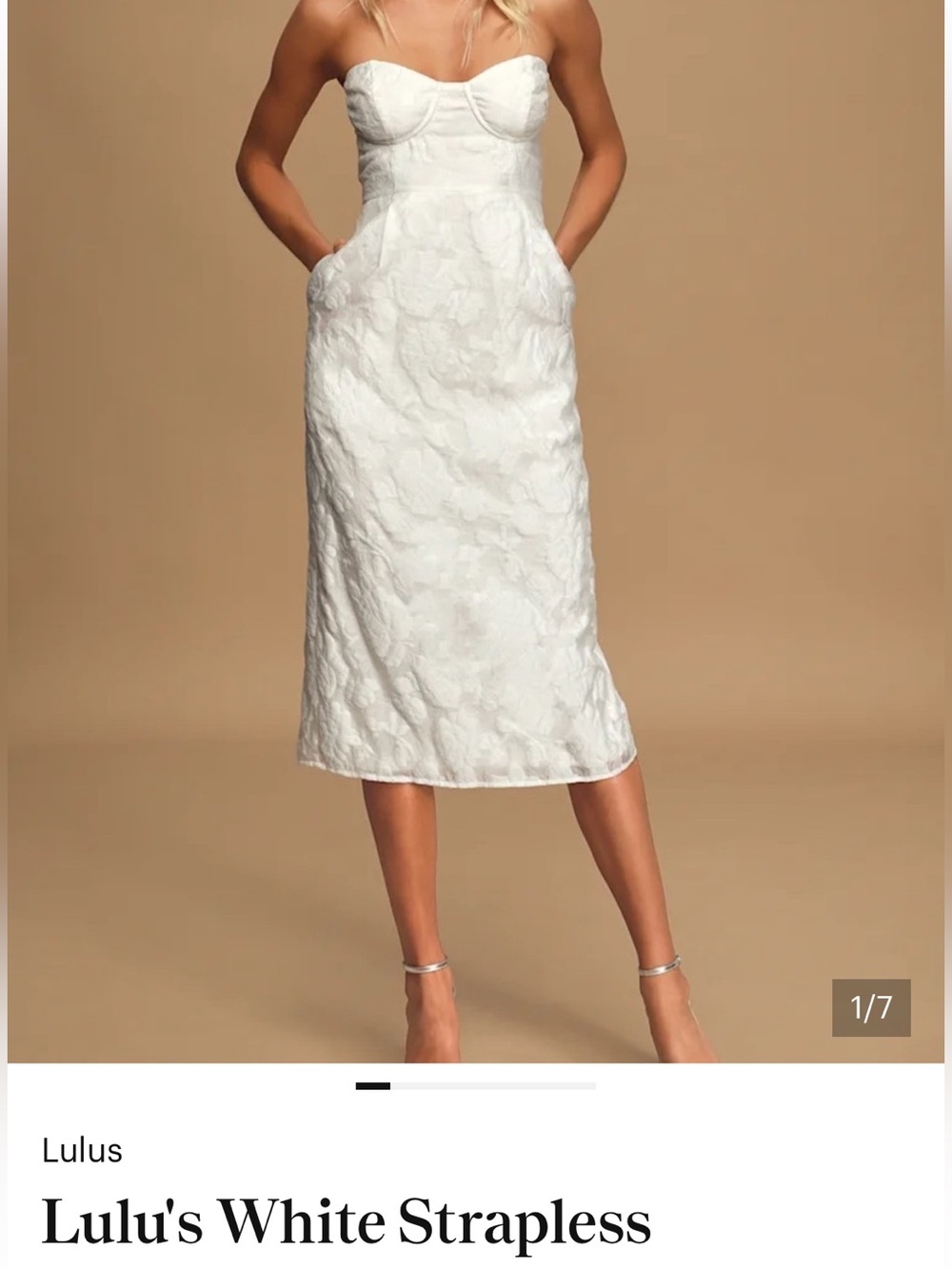 Lulu's White Strapless Sweetheart Midi Dress